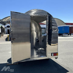 Compact Silver Food Trailer with Serving Window for Coffee, Snacks and Dessert Business