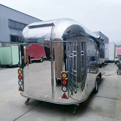 Luxury Stainless Steel Food Trailer Mobile Coffee Street Food Unit