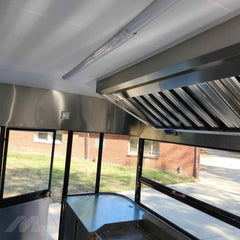 13.1ft Black Corrugated Food Trailer for Mobile Cafe with Dual Axle, Panoramic Glass Windows & Roof Exhaust Fan