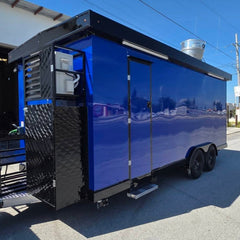 Blue Double Axle Food Trailer for Sale | Custom Mobile Kitchen Catering Trailer