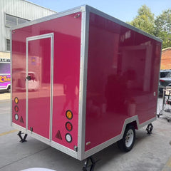 Hot Pink Enclosed Food Trailer - Compact Single Axle Dessert Cart