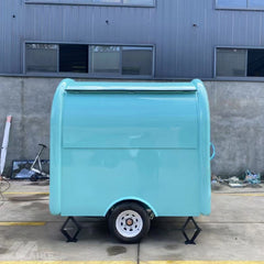 Pastel Blue Arched Food Trailer - Compact Single Axle Kiosk