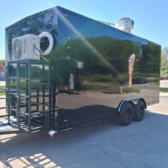 Glossy Black Concession Trailer [5m] - Climate Controlled with A/C & Generator Cage