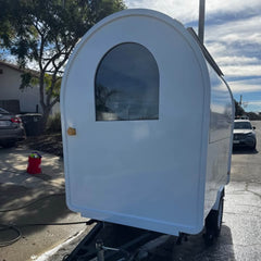 White Compact Mobile Bar Trailer Beverage Wedding Event Business Unit