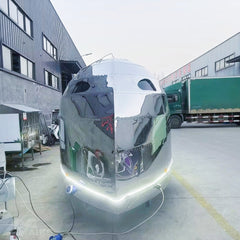 Mirror Polished Silver Bullet Food Trailer - Dual Axle