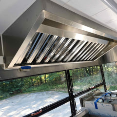 13.1ft Black Corrugated Food Trailer for Mobile Cafe with Dual Axle, Panoramic Glass Windows & Roof Exhaust Fan
