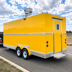 Yellow Double Axle Food Trailer with Commercial Kitchen for BBQ, Burgers and Street Food
