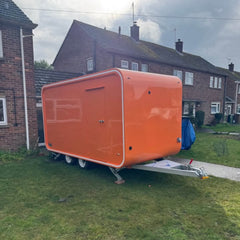 Glossy Orange Pod Catering Trailer - Dual Axle Mobile Pop-up Shop