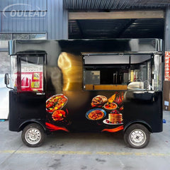 Black Mini Food Truck with Open Serving Window for Coffee, Snacks and Fast Food Business