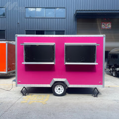 Pink Mobile Food Trailer Catering Truck Street Food Van With Window