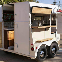 Boho Vintage Horsebox Trailer with Stained Glass - Mobile Bar