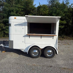 White Horsebox Mobile Bar - Dual Axle Vintage Catering Trailer