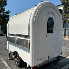 White Round-Top Food Trailer [2.2m] - Compact Mobile Coffee Cart (Single Axle)