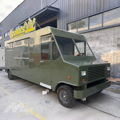Military Green Food Truck with Commercial Kitchen for BBQ, Burgers and Street Food