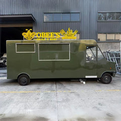Military Green Food Truck with Commercial Kitchen for BBQ, Burgers and Street Food