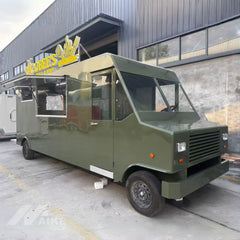 Military Green Food Truck with Commercial Kitchen for BBQ, Burgers and Street Food