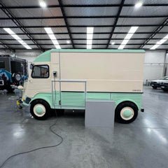 Vintage Citroen Style Catering Trailer - Mint Green Food Cart