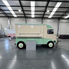 Vintage Citroen Style Catering Trailer - Mint Green Food Cart
