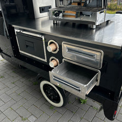 Vintage 3-Wheel Style Coffee Cart - Compact Mobile Espresso Kiosk