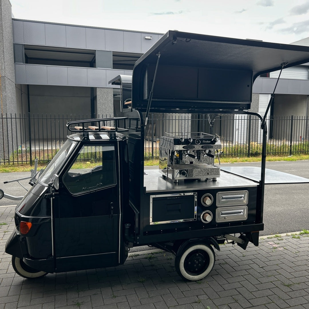 Vintage 3-Wheel Style Coffee Cart - Compact Mobile Espresso Kiosk