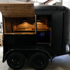 High-Gloss Black Horse Box Trailer - Premium Mobile Bar Kiosk