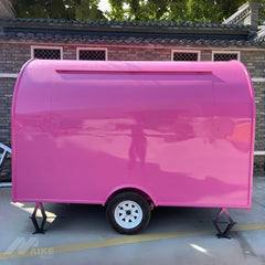 Bright Hot Pink Rounded Food Trailer - Compact Single Axle Cart