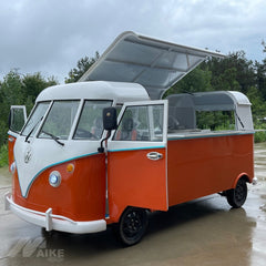 Vintage Camper Style Food Truck - Two-Tone Orange & White
