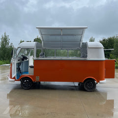 Vintage Camper Style Food Truck - Two-Tone Orange & White
