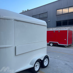 9.8ft White Horsebox Food Trailer for Mobile Coffee & Wedding Catering with Dual Axle & Foldable Counter