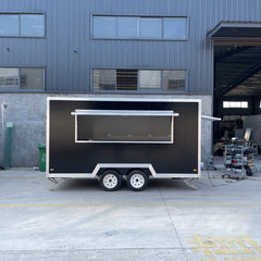 13ft Black Enclosed Food Trailer for Event Catering & Street Food with Aluminum Trim & Stabilizer Jacks