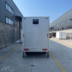 9.8ft Silver Single Axle Restroom Trailer for Outdoor Events & Weddings with 2 Stations & Aluminum Diamond Plate Trim