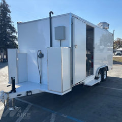White Food Trailer with Dual Axle Mobile Kitchen for Coffee, BBQ and Street Food