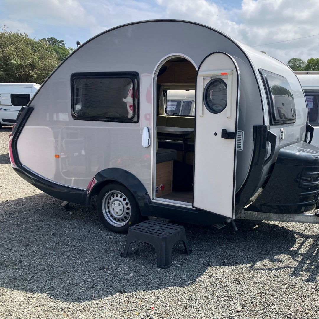 Grey Teardrop Travel Trailer [4.1m] - Lightweight Mini Camper with Cozy Interior (Sleeps 2)