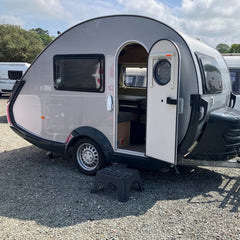Grey Teardrop Travel Trailer [4.1m] - Lightweight Mini Camper with Cozy Interior (Sleeps 2)