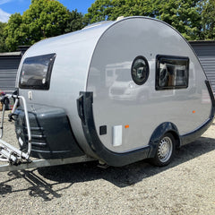 Grey Teardrop Travel Trailer [4.1m] - Lightweight Mini Camper with Cozy Interior (Sleeps 2)