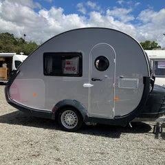 Grey Teardrop Travel Trailer [4.1m] - Lightweight Mini Camper with Cozy Interior (Sleeps 2)