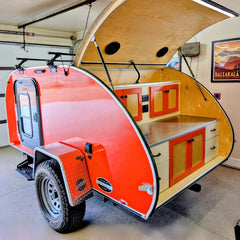 Rugged Red Teardrop Camper Trailer - Off-Road Towable Camping Cabin