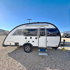Modern Teardrop Camper Trailer - Aerodynamic Towable Travel Cabin