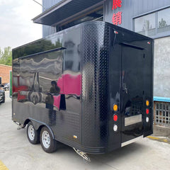 Black Food Trailer | Dual Window Mobile Catering Kitchen Van
