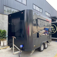 Black Food Trailer | Dual Window Mobile Catering Kitchen Van