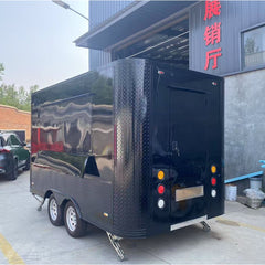 Black Food Trailer | Dual Window Mobile Catering Kitchen Van