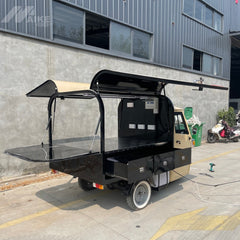 Vintage Beige Ape Style Food Cart - Tricycle