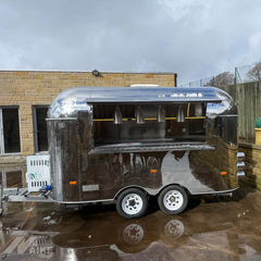 Mirror Finish Silver Food Trailer with Commercial Mobile Kitchen for Coffee, BBQ and Street Food